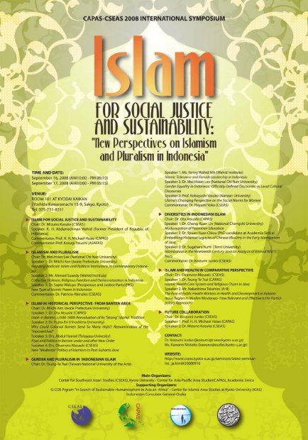 2008/09/16-17:Islam for Social Justice and Sustainability: New Perspective on Islamism and Pluralism in Indonesia 