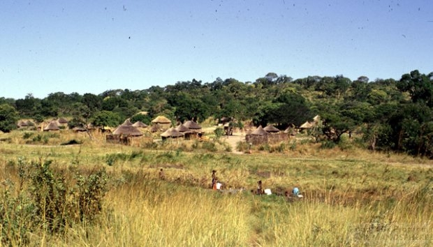 アンゴラ移住民の村の遠景
