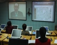 International teleconference between Kyoto and Makassar
Counter part/Facilities/Activities(IndonesiaFS)(Date taken:Oct 11,2008 / Place:Hasanuddin University)